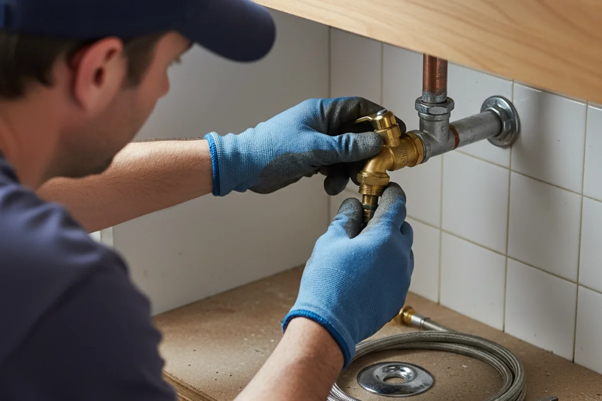 Shutoff valve and fitting work during Emergency Plumbing in Numidia